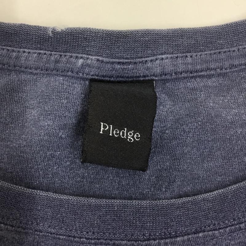 プレッジ Pledge Tシャツ 半袖 半袖カットソー プリントTシャツ クルーネックカットソー 46 プリント 紺 / ネイビー /  メンズ USED 古着 中古 10114587