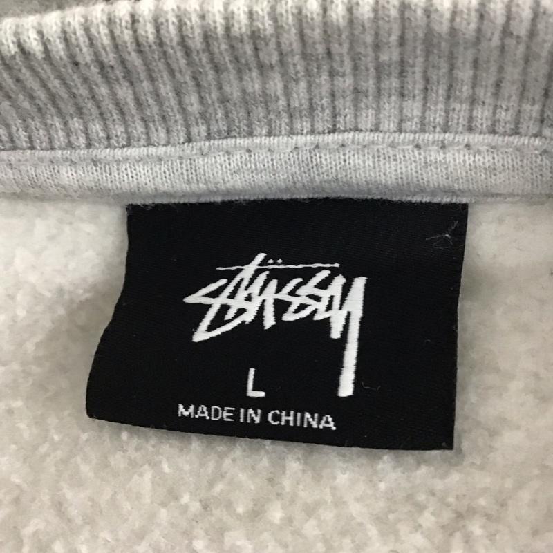 ステューシー STUSSY トレーナー 長袖 長袖トレーナー プリントスウェット クルーネック L ロゴ、文字 灰 / グレー /  メンズ USED 古着 中古 10115928