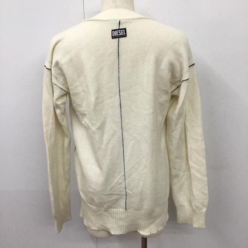 ディーゼル DIESEL ニット、セーター 長袖 配色ステッチ L 無地 白 / ホワイト /  メンズ USED 古着 中古 10118334