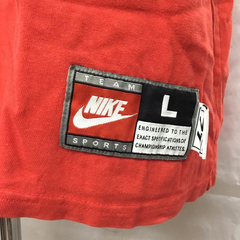 ナイキ NIKE Tシャツ 半袖 半袖カットソー プリントTシャツ クルーネックカットソー L ロゴ、文字 赤 / レッド /  メンズ USED 古着 中古 10114066