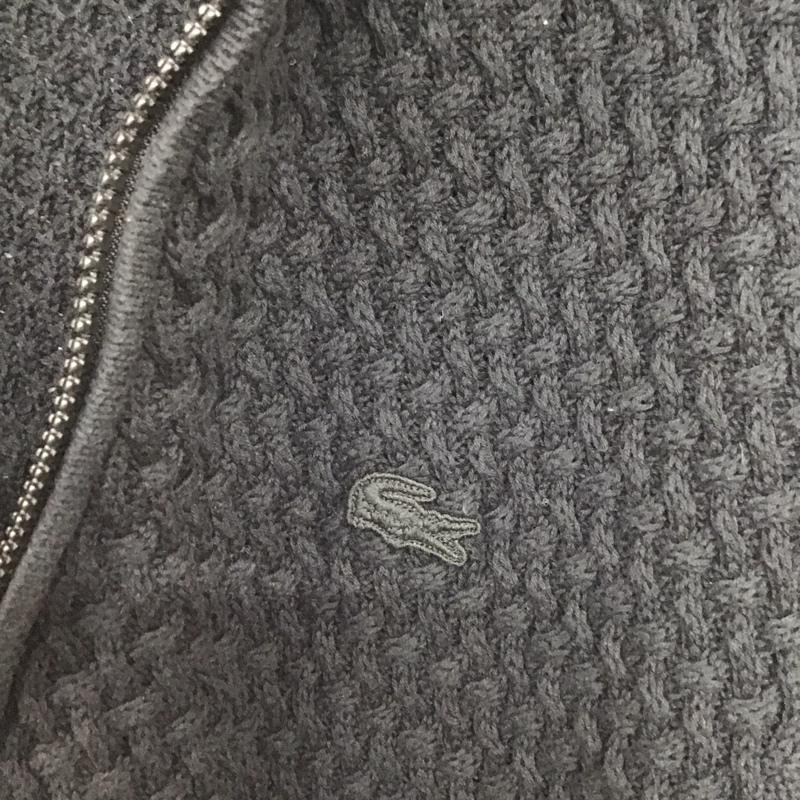 ラコステ LACOSTE カーディガン 長袖 長袖ニットカーディガン ジップアップジャケット アウター 3 ロゴ、文字 紺 / ネイビー /  メンズ USED 古着 中古 10144458