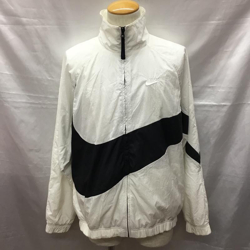 ナイキ NIKE ジャケット、上着 ジャンパー、ブルゾン AR3133-100 ウーブンジャケット ウインドブレーカー ジップアップジャケット M ロゴ、文字 白 / ホワイト /  メンズ USED 古着 中古 10116864
