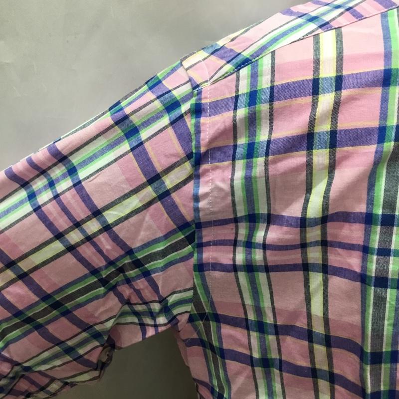 ブルックスブラザーズ BROOKS BROTHERS シャツ、ブラウス 長袖 ボタンダウン 胸ポケット M チェック 桃 / ピンク /  メンズ USED 古着 中古 10111599