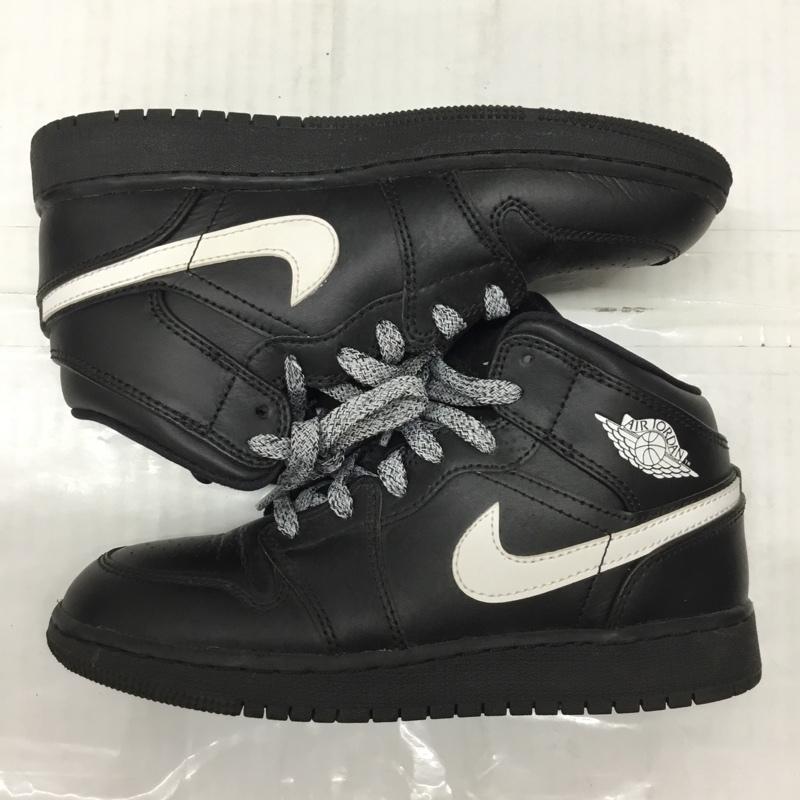 ナイキ NIKE スニーカー スニーカー 554725-049 AIR JORDAN 1 MID BG 22.5cm 22.5cm ロゴ、文字 黒 / ブラック /  レディース USED 古着 中古 10118936