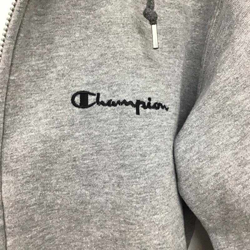 チャンピオン Champion パーカー 長袖 ジップアップパーカー 長袖パーカー カジュアルジャケット L ロゴ、文字 灰 / グレー /  メンズ USED 古着 中古 10146018