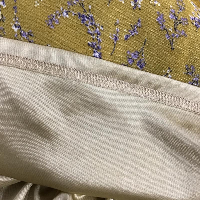 ナイスクラップ NICE CLAUP ワンピース ロングスカート 881728120 半袖 FREE 花柄 マスタード / マスタード /  レディース USED 古着 中古 10108925