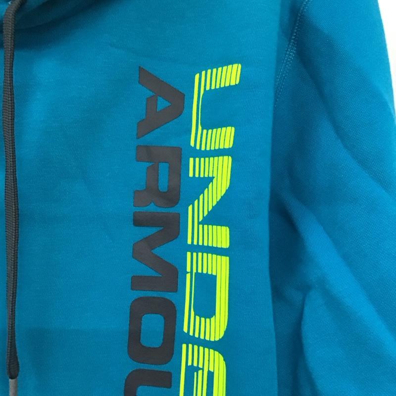 アンダーアーマー UNDER ARMOUR パーカー 長袖 長袖パーカー プルオーバーパーカー スウェット XL ロゴ、文字 青 / ブルー /  メンズ USED 古着 中古 10141791