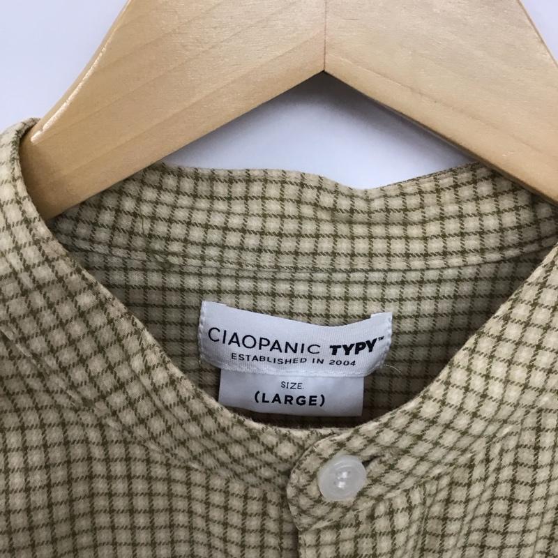 チャオパニックティピー CIAOPANIC TYPY シャツ、ブラウス 長袖 長袖シャツ チェックシャツ ノーカラーシャツ L チェック マルチカラー / マルチカラー /  メンズ USED 古着 中古 10150559