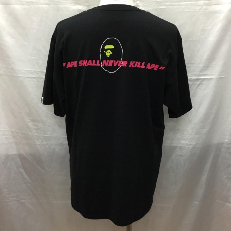 アベイシングエイプ A BATHING APE Tシャツ 半袖 001TEF201096X BAPE TEE SUMMER CAMP プリント XL ロゴ、文字 黒 / ブラック /  メンズ USED 古着 中古 10121243