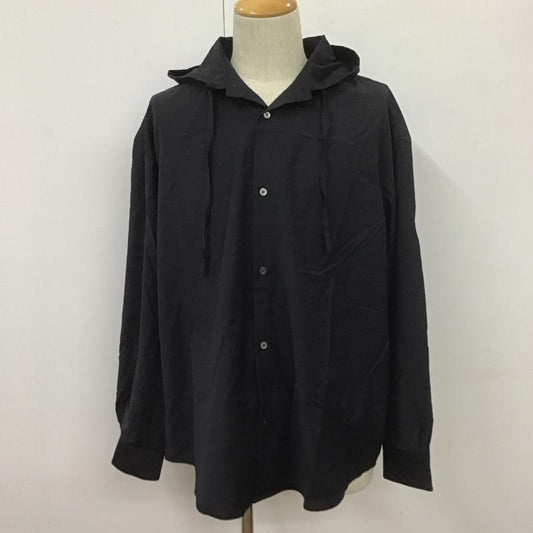 アバハウス ABAHOUSE シャツ、ブラウス 長袖 長袖シャツパーカー カジュアルシャツ 長袖シャツ アウター L 無地 黒 / ブラック /  メンズ USED 古着 中古 10107784