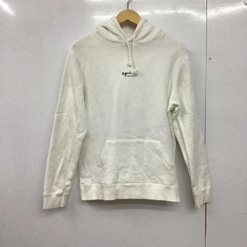 アニエス・ベー agnes b. パーカー 長袖 ex92scf0 agnes b. × ADAM ET ROPE M ロゴ、文字 X 無地 白 / ホワイト /  レディース USED 古着 中古 10147840