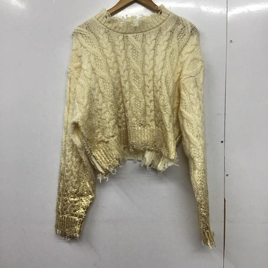 アズールバイマウジー AZUL BY MOUSSY ニット、セーター 長袖 250ham70-224i ダメージ箔グラデーションニットップス 長袖ニット FREE 総柄 白 / ホワイト /  レディース USED 古着 中古 10145173