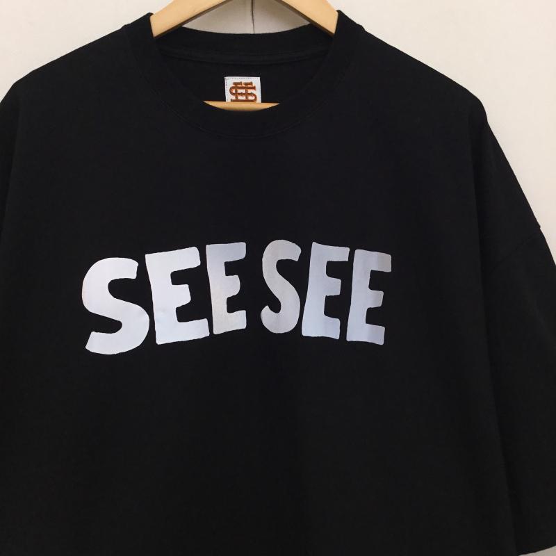 シーシー SEE SEE Tシャツ 半袖 リフレクター NEW FL BIGTEE L ロゴ、文字 黒 / ブラック /  メンズ USED 古着 中古 10151109