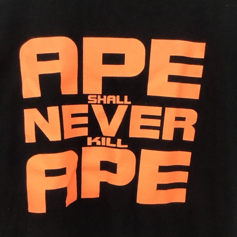 アベイシングエイプ A BATHING APE Tシャツ 半袖 XL プリント 黒 / ブラック /  メンズ USED 古着 中古 10131347