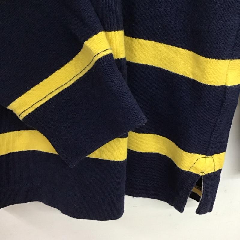 ポロラルフローレン POLO RALPH LAUREN ポロシャツ 長袖 長袖ポロシャツ 長袖カットソー カラーシャツ S ボーダー柄 黄 / イエロー / X 紺 / ネイビー /  メンズ USED 古着 中古 10150261