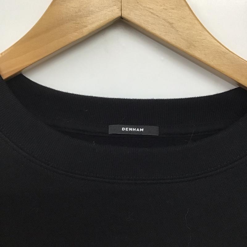 デンハム DENHAM トレーナー 長袖 長袖トレーナー スウェット クルーネック プルオーバー L ロゴ、文字 黒 / ブラック /  メンズ USED 古着 中古 10141762