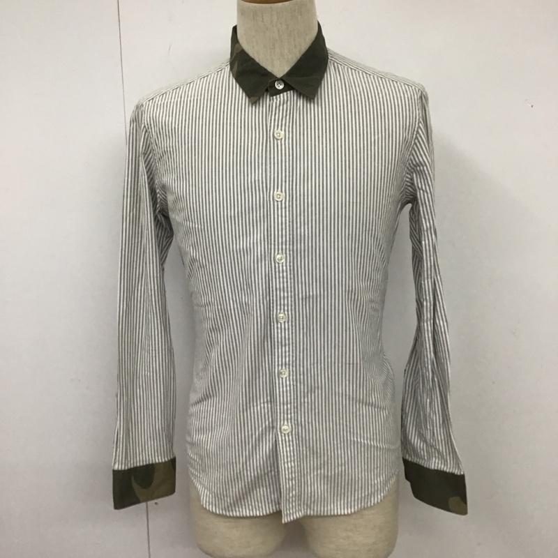 ソフネット SOPHNET. シャツ、ブラウス 長袖 長袖シャツ カラーシャツ 長袖カットソー ストライプシャツ S ストライプ 白 / ホワイト / X 灰 / グレー /  メンズ USED 古着 中古 10111741