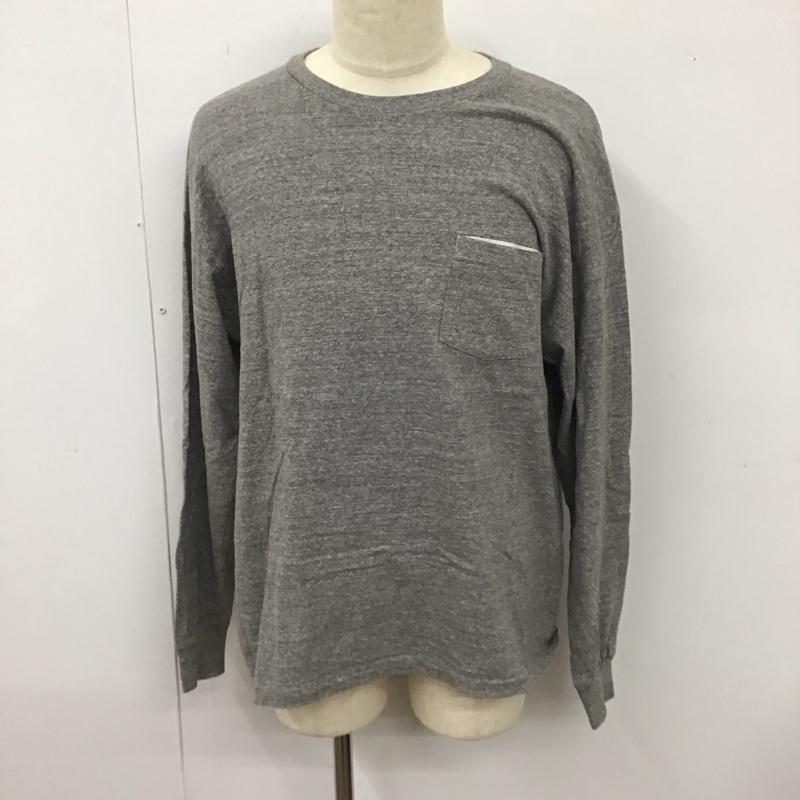 キャプテン サンシャイン Kaptain Sunshine カットソー 長袖 長袖カットソー クルーネックカットソー ロングスリーブカットソー ポケットTシャツ 38 無地 灰 / グレー /  メンズ USED 古着 中古 10113632