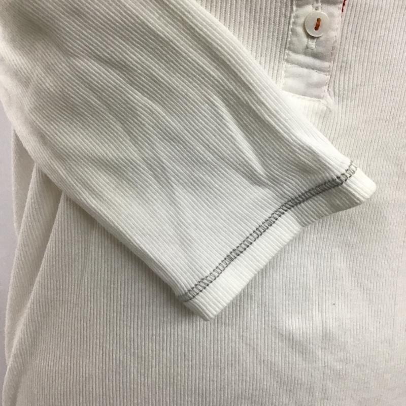トミーヒルフィガー TOMMY HILFIGER カットソー 七分袖 ヘンリーネックカットソー リブカットソー プリントカットソー S ロゴ、文字 白 / ホワイト /  レディース USED 古着 中古 10105940