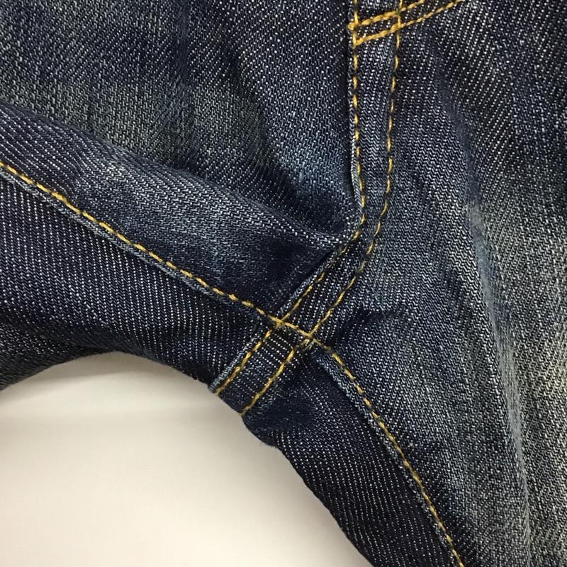 レイン Reign パンツ デニム、ジーンズ デニムパンツ スリムパンツ カジュアルパンツ 29インチ ダメージ加工 インディゴ / インディゴ /  メンズ USED 古着 中古 10150082
