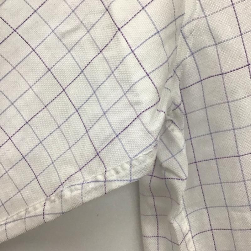 ジェフバンクス JEFFBANKS シャツ、ブラウス 長袖 ボタンダウン ワイシャツ チェック 白 / ホワイト / X 紫 / パープル /  メンズ USED 古着 中古 10117747