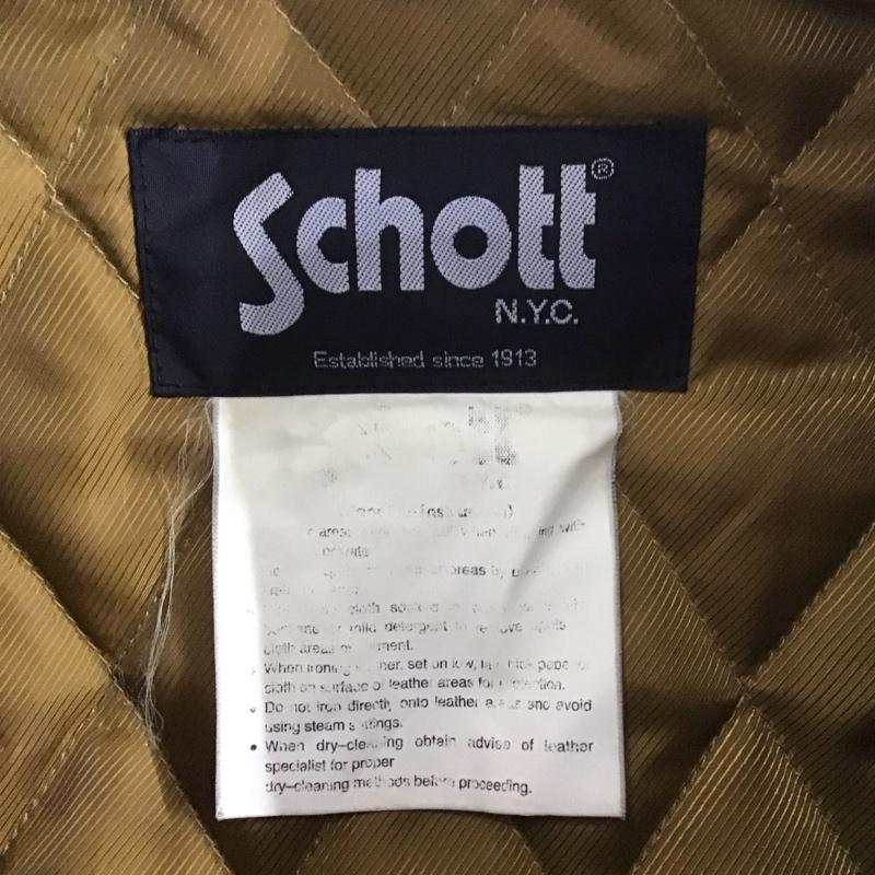 ショット schott ジャケット、上着 ジャケット、ブレザー ジップアップジャケット ジャンパー ジャケット カジュアルジャケット アウター 40 ロゴ、文字 茶 / ブラウン /  メンズ USED 古着 中古 10108040