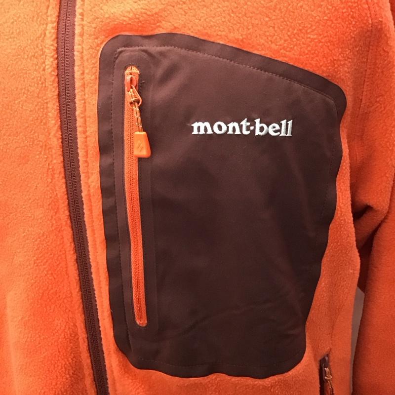 モンベル mont-bell ジャケット、上着 ジャンパー、ブルゾン 1106591 フリースクリマプラス100ジャケット ジップアップジャケット XL ロゴ、文字 橙 / オレンジ /  メンズ USED 古着 中古 10117424