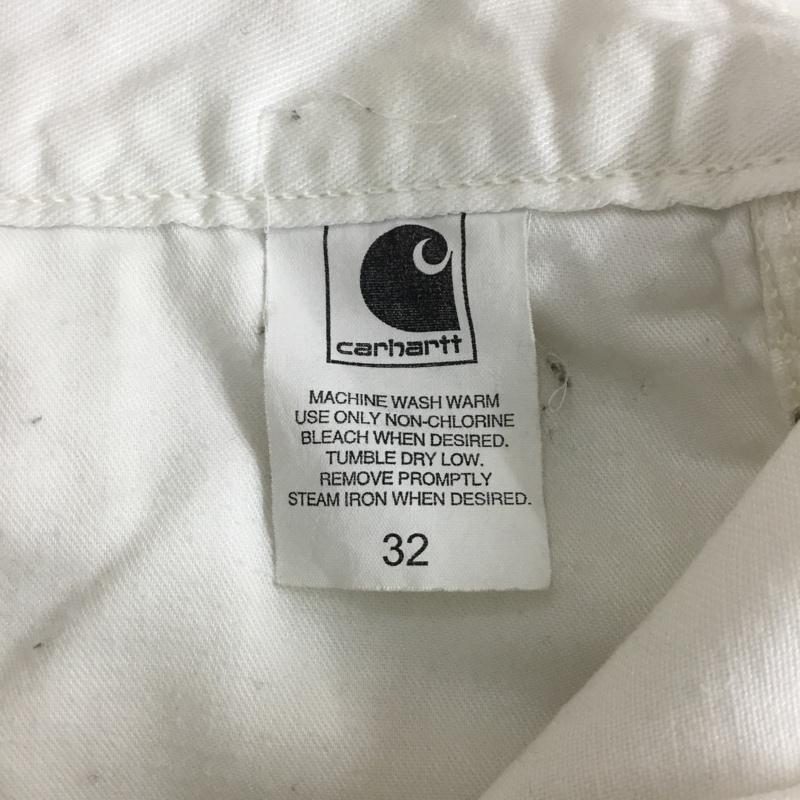 カーハート Carhartt パンツ ワークパンツ、ペインターパンツ ワークパンツ ワイドパンツ カジュアルパンツ 32インチ ロゴ、文字 白 / ホワイト /  メンズ USED 古着 中古 10120834