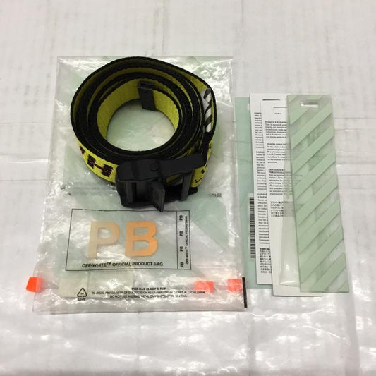 オフホワイト Off-White ベルト・バックル ベルト INDUSTRIAL BELT インダストリアルベルト ロゴ、文字 黄 / イエロー / X 黒 / ブラック /  メンズ USED 古着 中古 10109865
