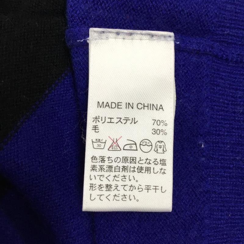 バナナリパブリック BANANA REPUBLIC カーディガン 長袖 ジップアップニットカーディガン 長袖ニットカーディガン S プリント 黒 / ブラック / X 青 / ブルー /  レディース USED 古着 中古 10118062
