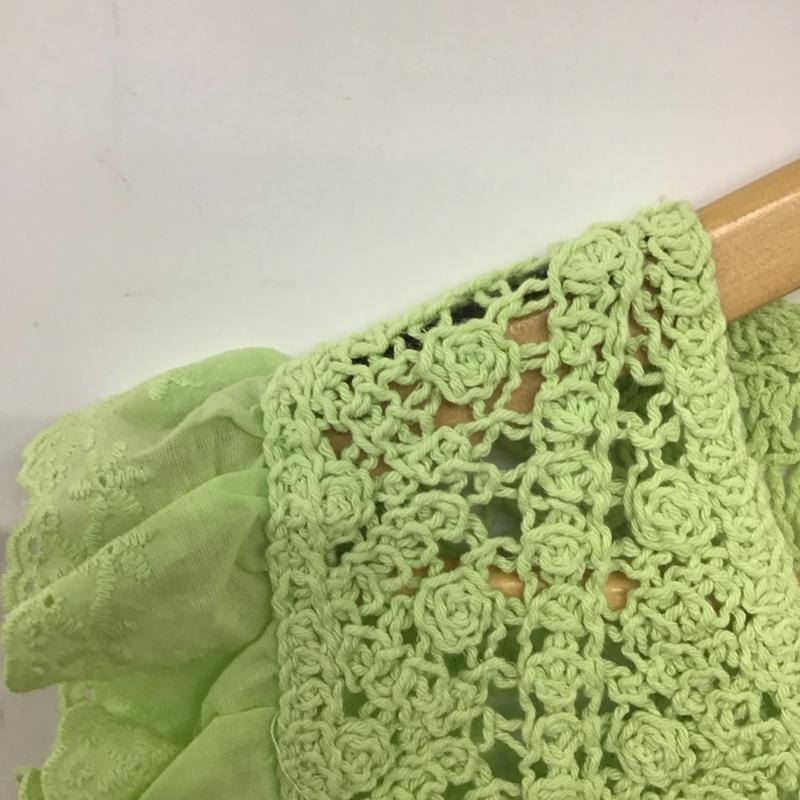 ザラ ZARA ベスト ベスト 2712 366 511 Vネック ショート丈 クロップド丈 袖レース M  薄緑 / ライトグリーン /  レディース USED 古着 中古 10146413