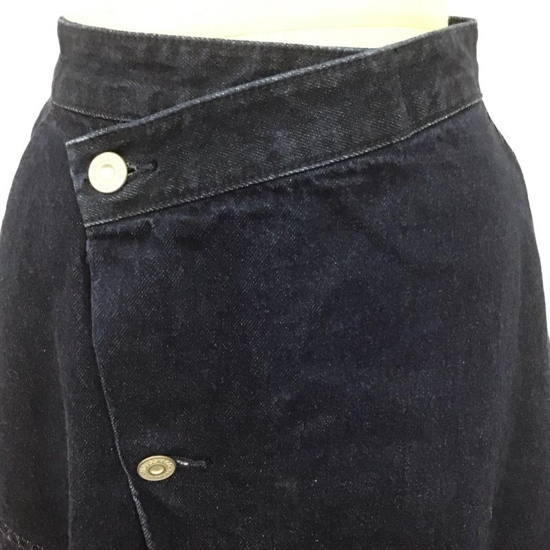 マウジー MOUSSY スカート ロングスカート 010EAB11-5250 ASYMMETRY WRAP SKIRT アシンメトリー デニム ラップスカート 0 無地 インディゴ / インディゴ /  レディース USED 古着 中古 10108228