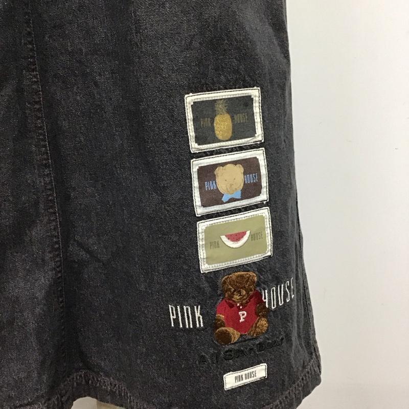 ピンクハウス PINK HOUSE スカート ロングスカート デニムロングスカート カジュアルスカート フレアスカート L  黒 / ブラック /  レディース USED 古着 中古 10121650