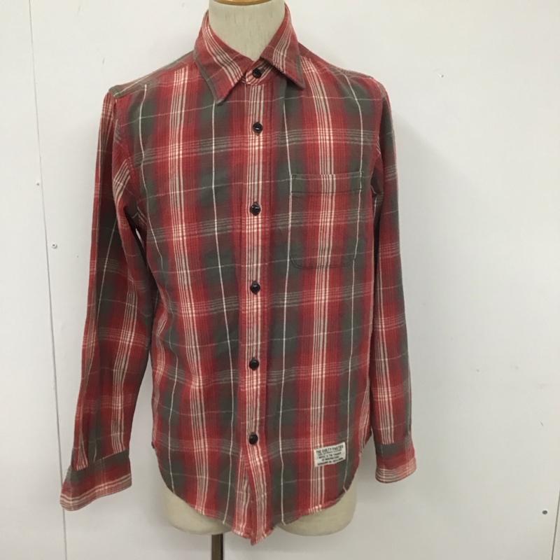 ワコマリア WACKO MARIA シャツ、ブラウス 長袖 コットン GUILTY PARTIES S チェック 白 / ホワイト / X 灰 / グレー / X 赤 / レッド /  メンズ USED 古着 中古 10111882