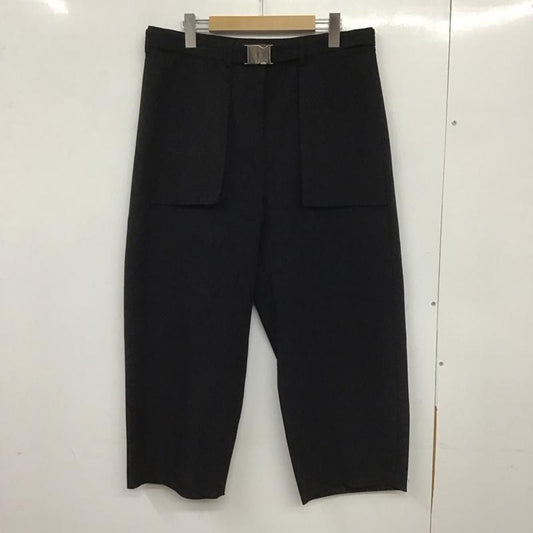 ザラ ZARA パンツ スラックス 7563 041 800 ワイドパンツ ベルト付き L 無地 黒 / ブラック /  レディース USED 古着 中古 10138984