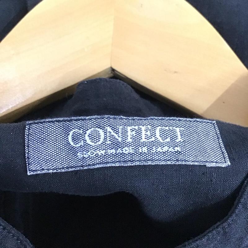 コンフェクト CONFECT シャツ、ブラウス 長袖 長袖シャツ 無地シャツ ノーカラーシャツ 3 無地 黒 / ブラック /  メンズ USED 古着 中古 10148112