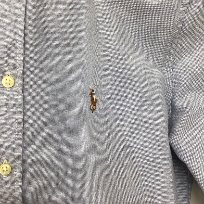 ラルフローレン RALPHLAUREN シャツ、ブラウス 長袖 長袖シャツ 無地シャツ カラーシャツ ボタンダウンシャツ XS ロゴ、文字 水色 / ライトブルー /  レディース USED 古着 中古 10149558