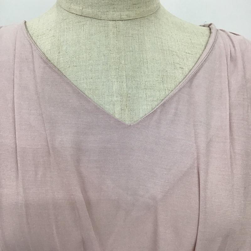メルロープリュス merlot plus ワンピース ロングスカート 半袖 Vネック 無地 桃 / ピンク /  レディース USED 古着 中古 10115497