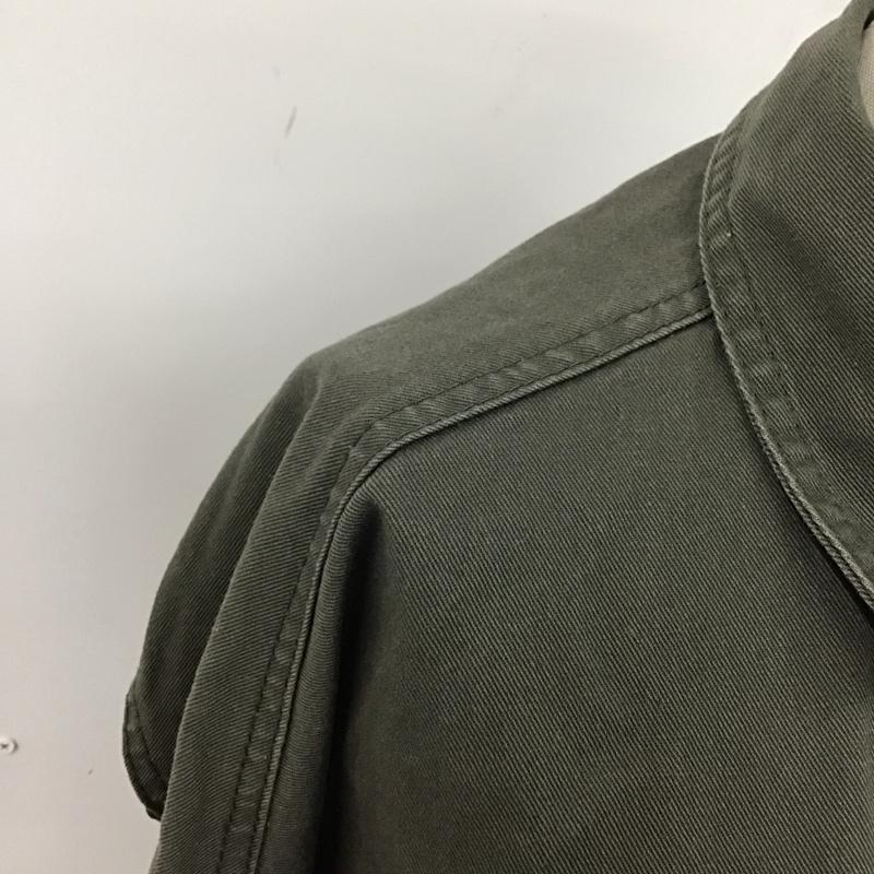 ザラ ZARA ワンピース ミニスカート 5854 033 505 異素材ドッキングシャツ オーバーサイズ シャツワンピース S 無地 カーキ / カーキ /  レディース USED 古着 中古 10109647