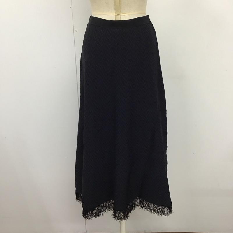 トラッゾドンナ Torrazzo Donna スカート ロングスカート 85-3473 フリンジ フレアスカート タグ付き M  黒 / ブラック / X 紺 / ネイビー /  レディース USED 古着 中古 10123233