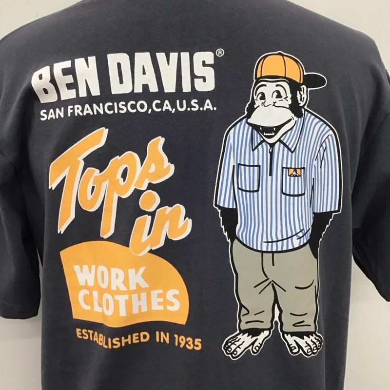 ベンデイビス BEN DAVIS Tシャツ 半袖 C-1580008 StandGorillaS/STee カットソー トップス プリントTシャツ L ロゴ、文字 青 / ブルー /  メンズ USED 古着 中古 10110739