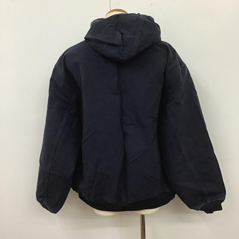 カーハート Carhartt ジャケット、上着 ジャンパー、ブルゾン ジップアップジャケット ジャンパー アウター パーカー XXL ロゴ、文字 紺 / ネイビー /  メンズ USED 古着 中古 10112083
