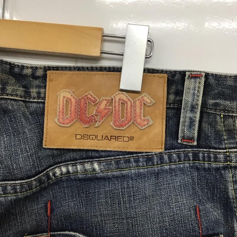 ディースクエアード2 DSQUARED2 パンツ デニム、ジーンズ デニムパンツ ワイドパンツ カジュアルパンツ ダメージ加工 インディゴ / インディゴ /  メンズ USED 古着 中古 10137963