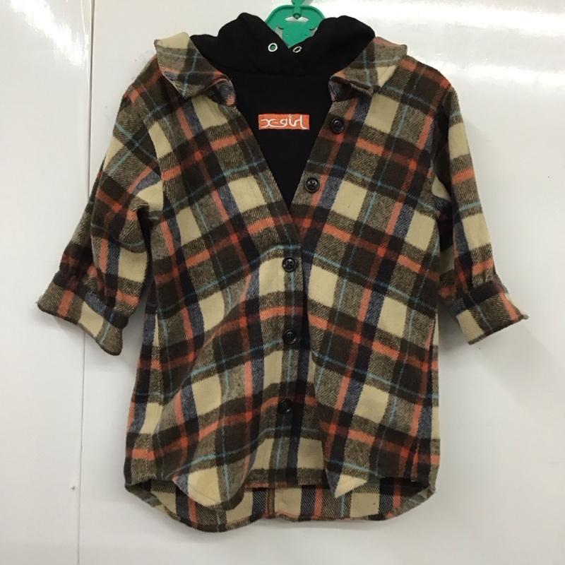 エックスガール X-girl チュニック 長袖 9294326-89 90cm チェック マルチカラー / マルチカラー /  ガールズ USED 古着 中古 10120517