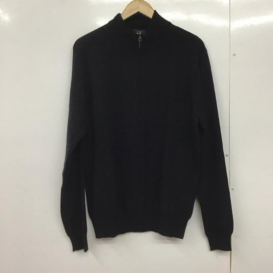 ダンヒル DUNHILL カーディガン 長袖 長袖ニットカーディガン ジップアップニット アウター XL 無地 黒 / ブラック /  メンズ USED 古着 中古 10145260