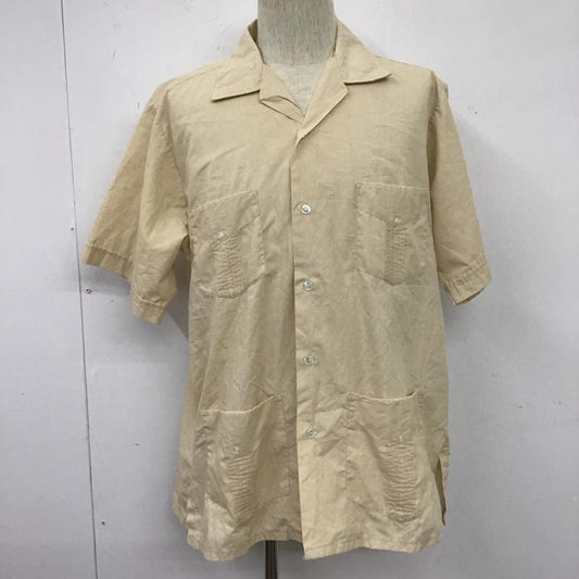 古着 USED シャツ、ブラウス 半袖 半袖シャツ カラーシャツ 半袖カットソー キューバシャツ カジュアルシャツ 無地 ベージュ / ベージュ /  メンズ USED 古着 中古 10106753