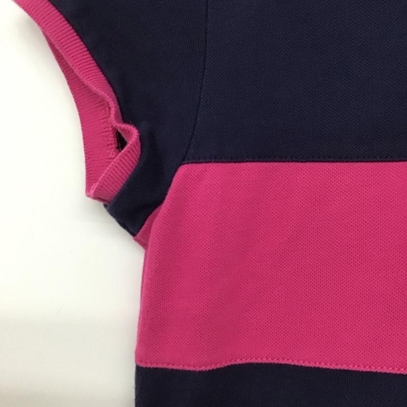 ラルフローレン RALPHLAUREN ワンピース ひざ丈スカート L ボーダー柄 X ロゴ、文字 桃 / ピンク / X 紺 / ネイビー /  ガールズ USED 古着 中古 10132762