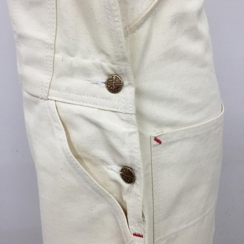 ラウンドハウス ROUND HOUSE サロペット・オーバーオール サロペット、オーバーオール オーバーオール オールインワン ワイドパンツ カジュアルパンツ ロゴ、文字 アイボリー / アイボリー /  メンズ USED 古着 中古 10120471