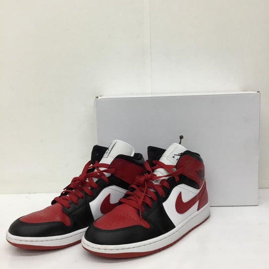 ナイキ NIKE スニーカー スニーカー BQ6472-079 Women s Air Jordan 1 Mid Bred Toe 28.0cm ロゴ、文字 白 / ホワイト / X 黒 / ブラック / X 赤 / レッド /  メンズ USED 古着 中古 10139003
