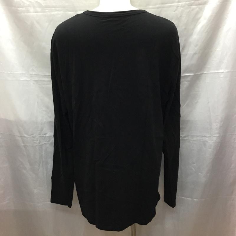 モンクレール MONCLER カットソー 長袖 長袖カットソー クルーネックカットソー ロングスリーブカットソー プリントTシャツ プリント 黒 / ブラック /  メンズ USED 古着 中古 10111923